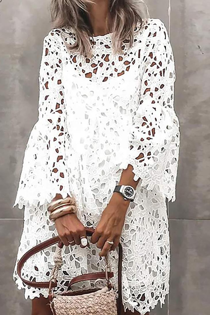 Robe Bohème en Dentelle Ajourée Luna - Main Image