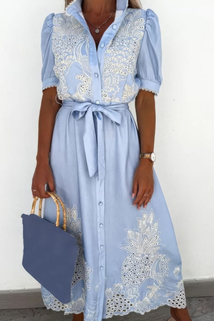 Robe Bohème Chemisier à Boutons - Cassia