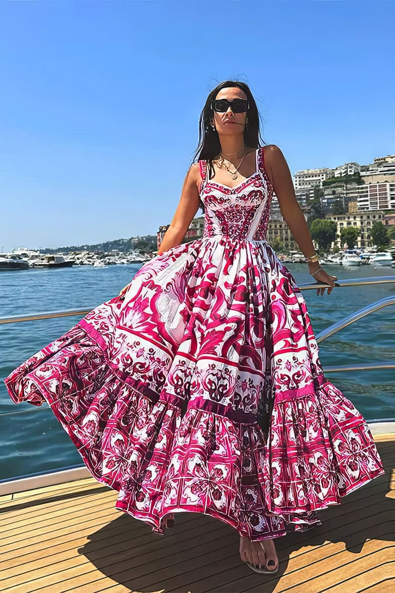 Robe longue boheme rose sales