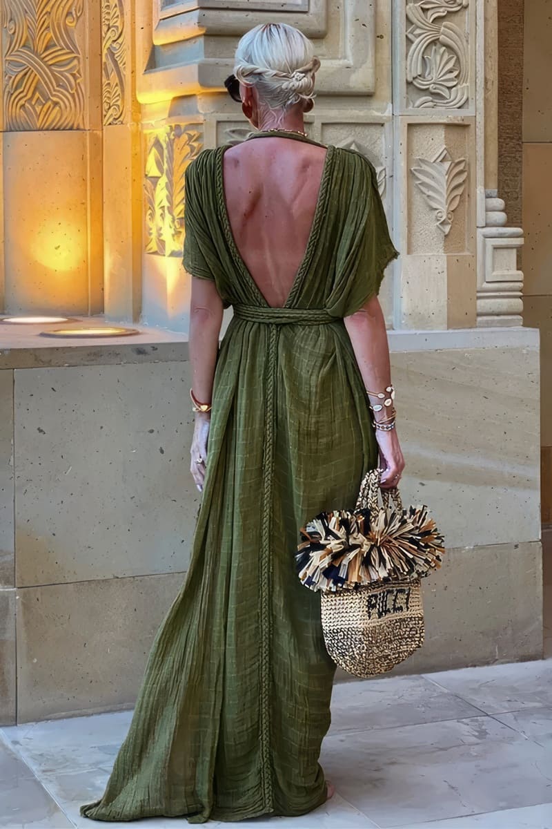Robe Longue Bohème Chic Verte - Toscane
