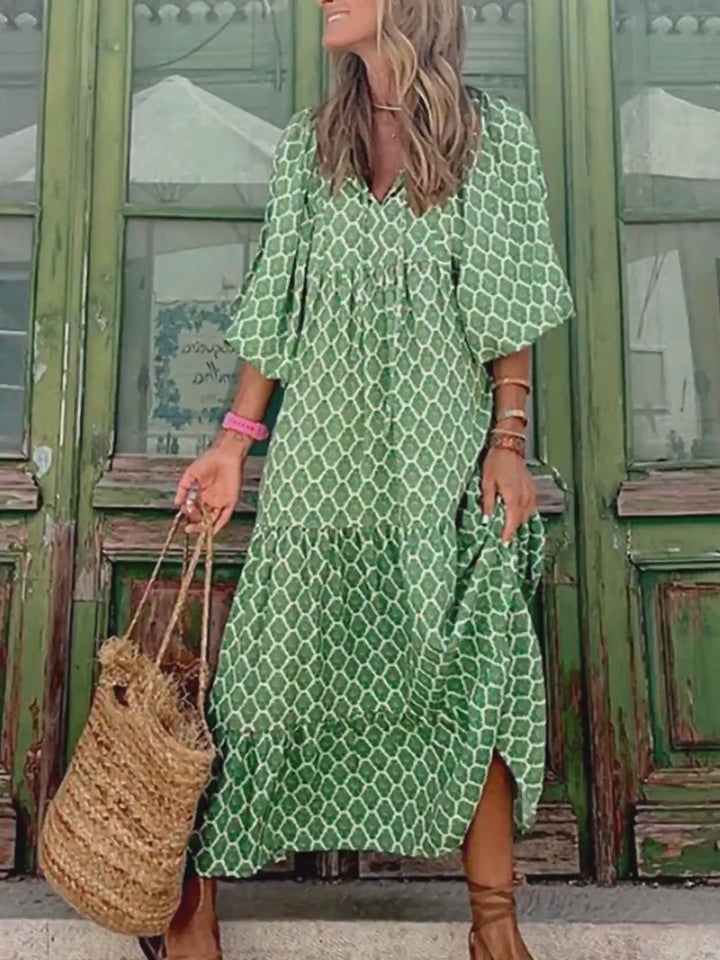 Robe Longue Verte Bohème - Gersande