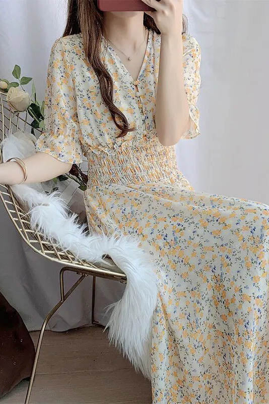 Robe Bohème Col Claudine Idylle Bohémienne - Main Image