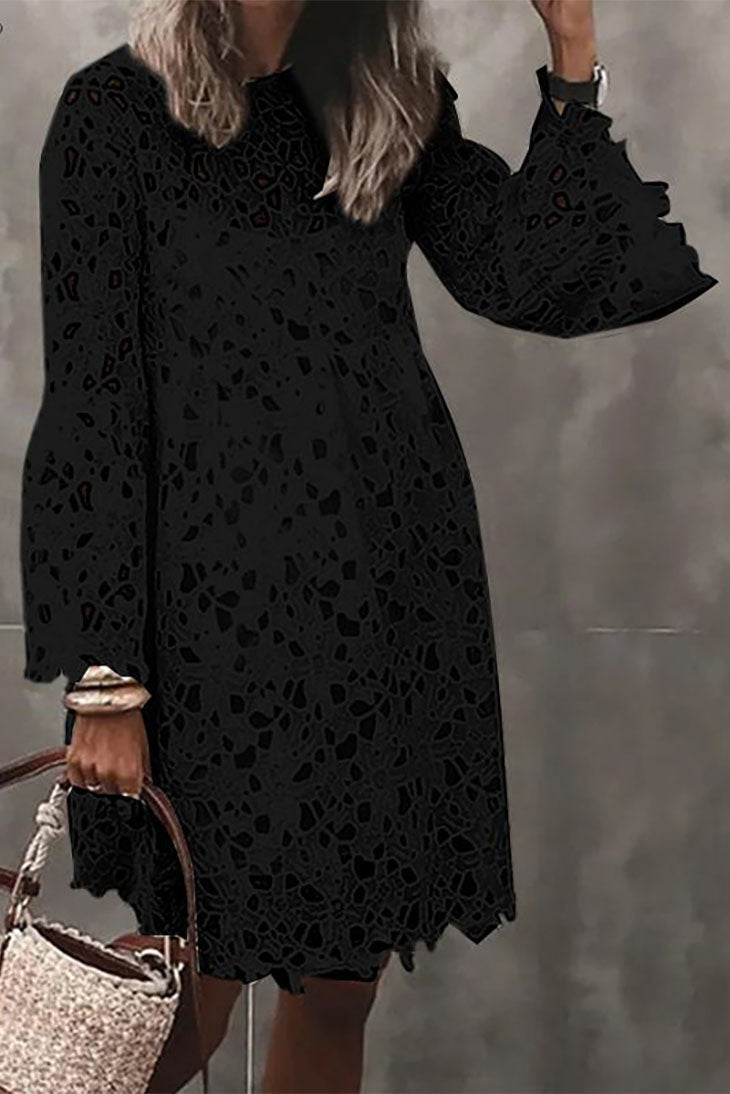 Robe Bohème Noire au Crochet