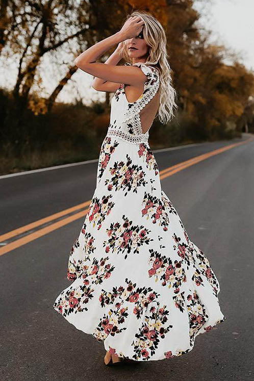 Robe Bohème Fleurie Dos Nu Hermance