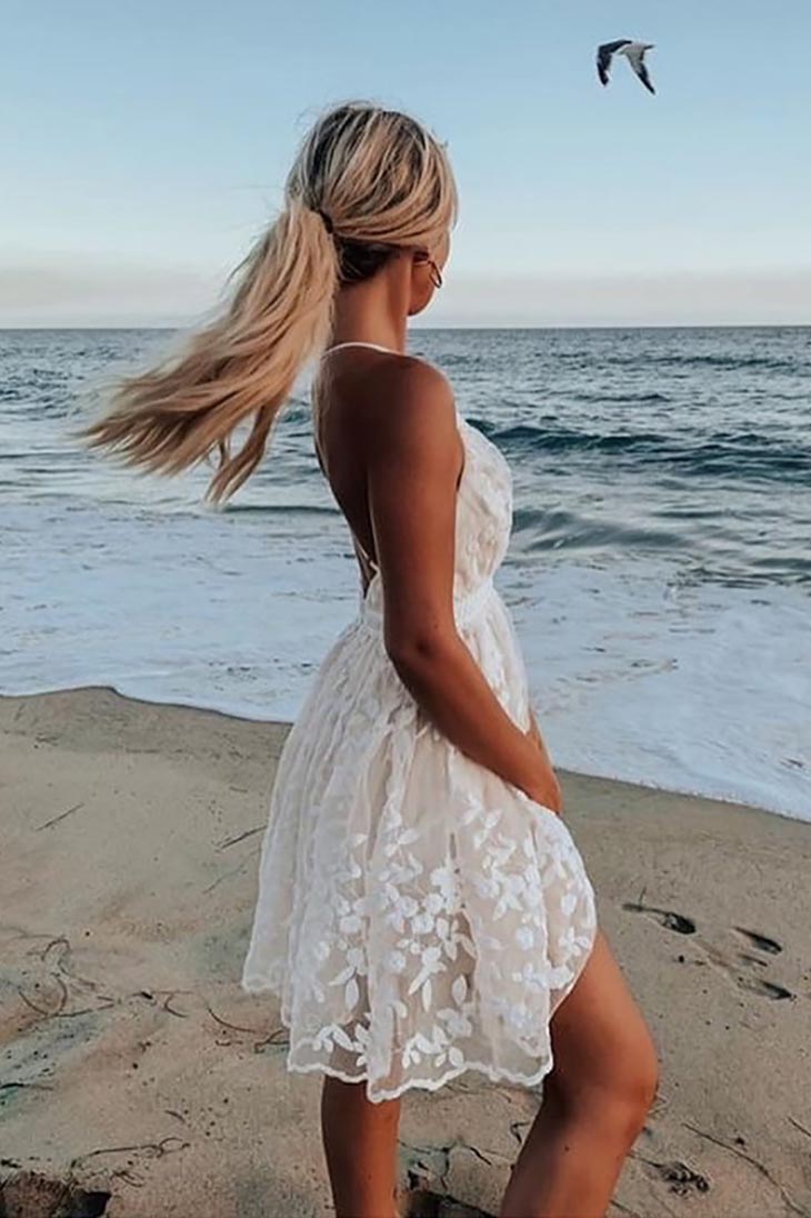 Bohème Chic Robe De Mariée Courte Champetre Robe De Mariée