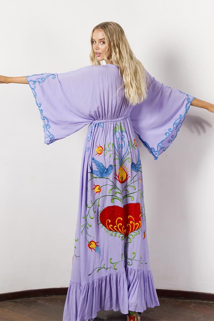 Robe Bohème Hippie Violette